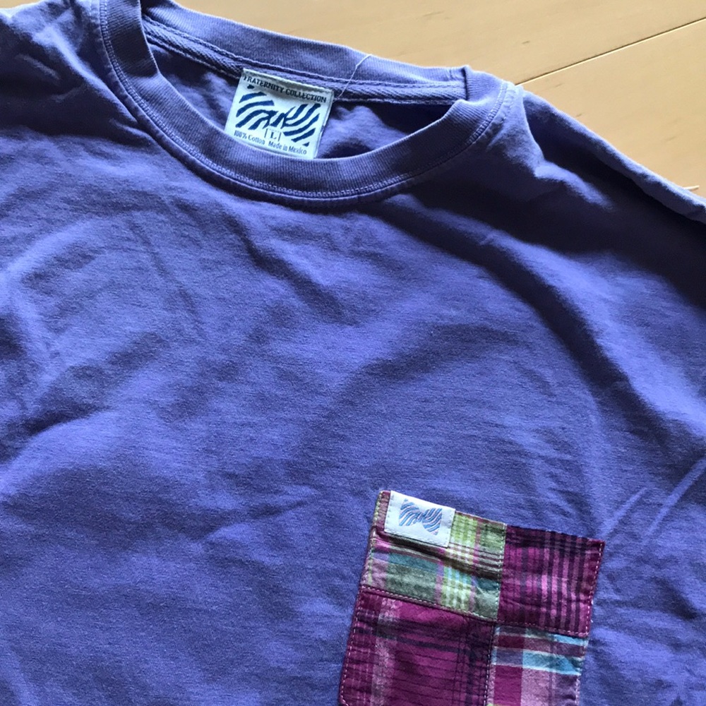 Long sleeve frocket tee shirt, purple